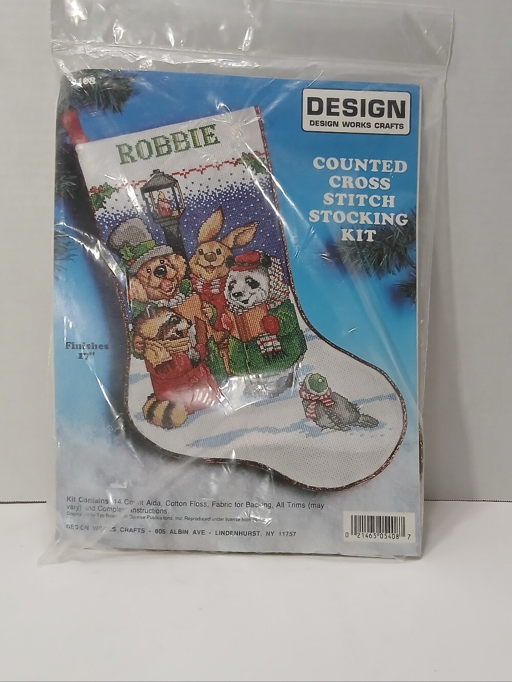 Design Works Caroling Animals Counted Cross Stitch Stocking Kit 17" New